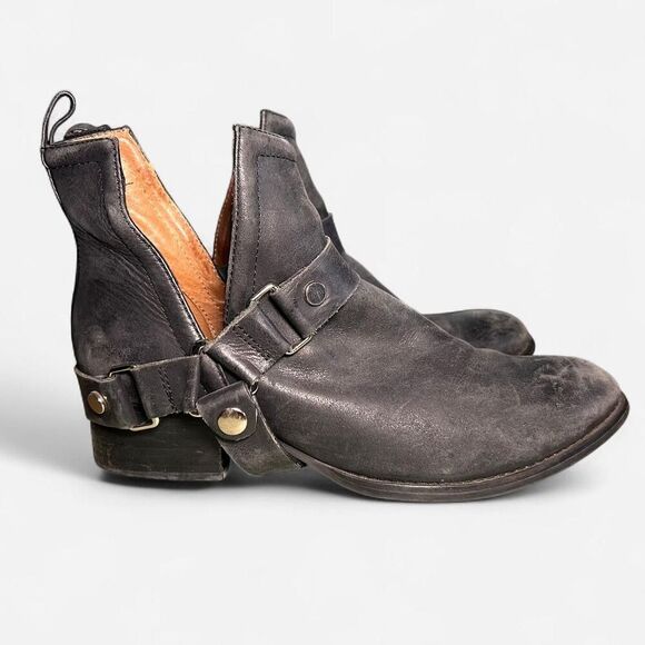 Jeffrey Campbell Leather Western Festival Moto Musk-Harness Ankle Boots 8 - Picture 4 of 8